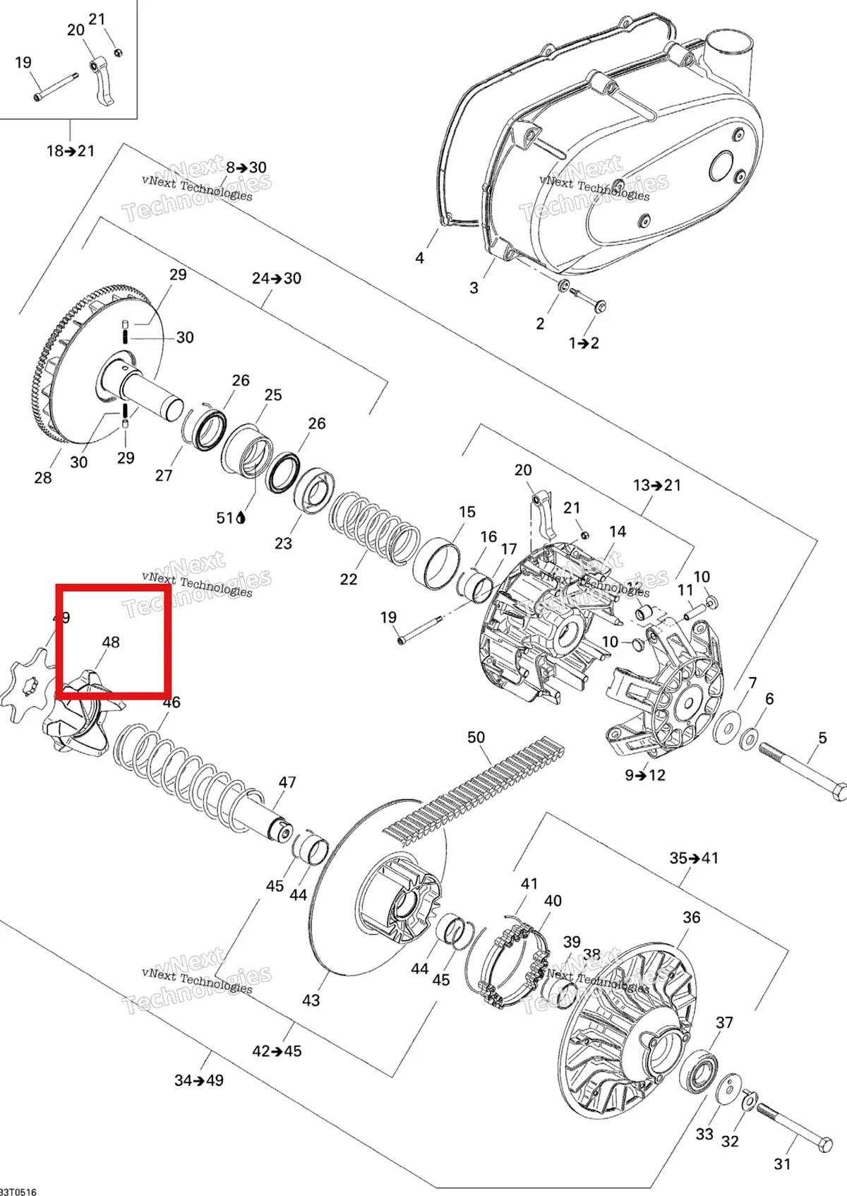 Деталь 420280191 на схеме узла Belt And Engine Pulley System