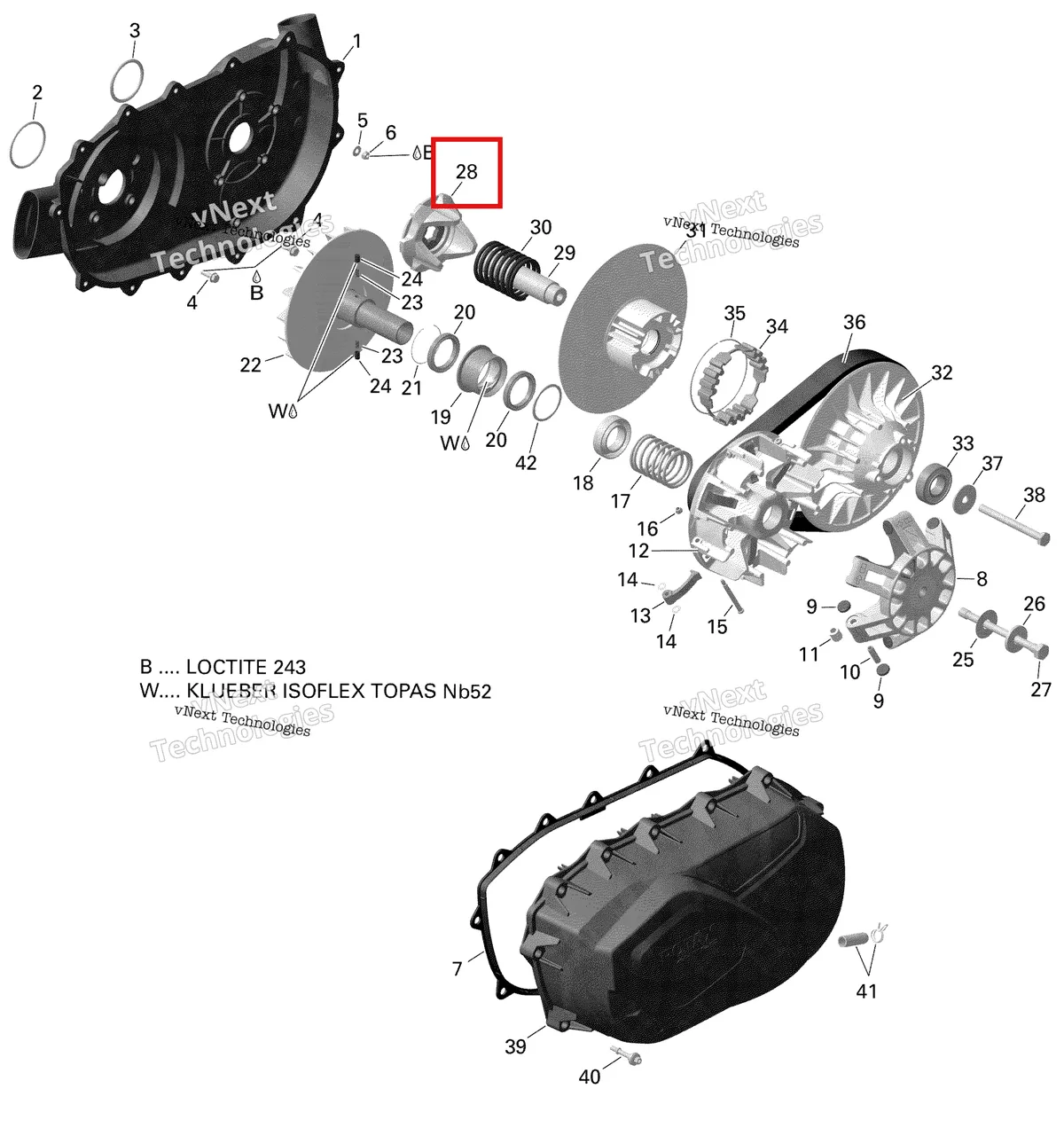 Деталь 420280199 на схеме узла 2021 Can-Am Outlander 570 EFI - XU - CE Rotax - Transmission