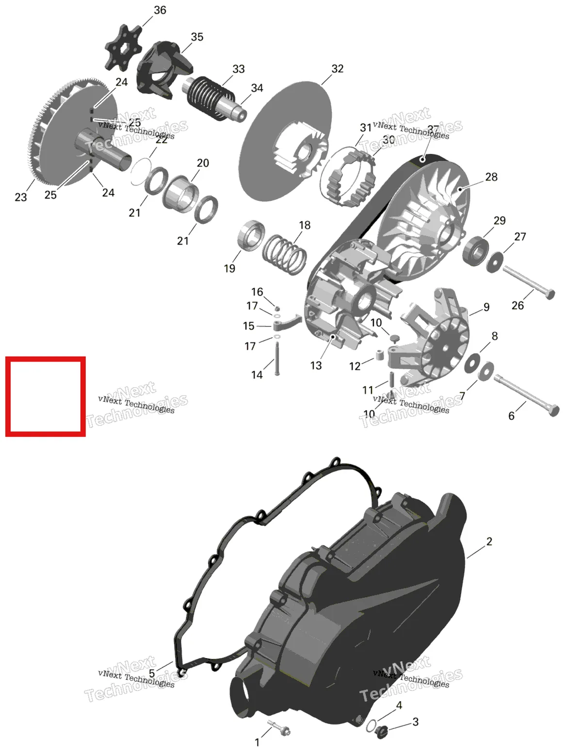Деталь 420280247 на схеме узла 2023 Can-Am Outlander 450 EFI - STD Rotax - Cvt