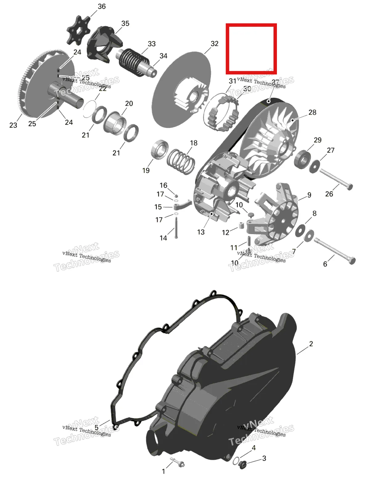 Деталь 420280250 на схеме узла 2023 Can-Am Outlander 450 EFI - STD Rotax - Cvt