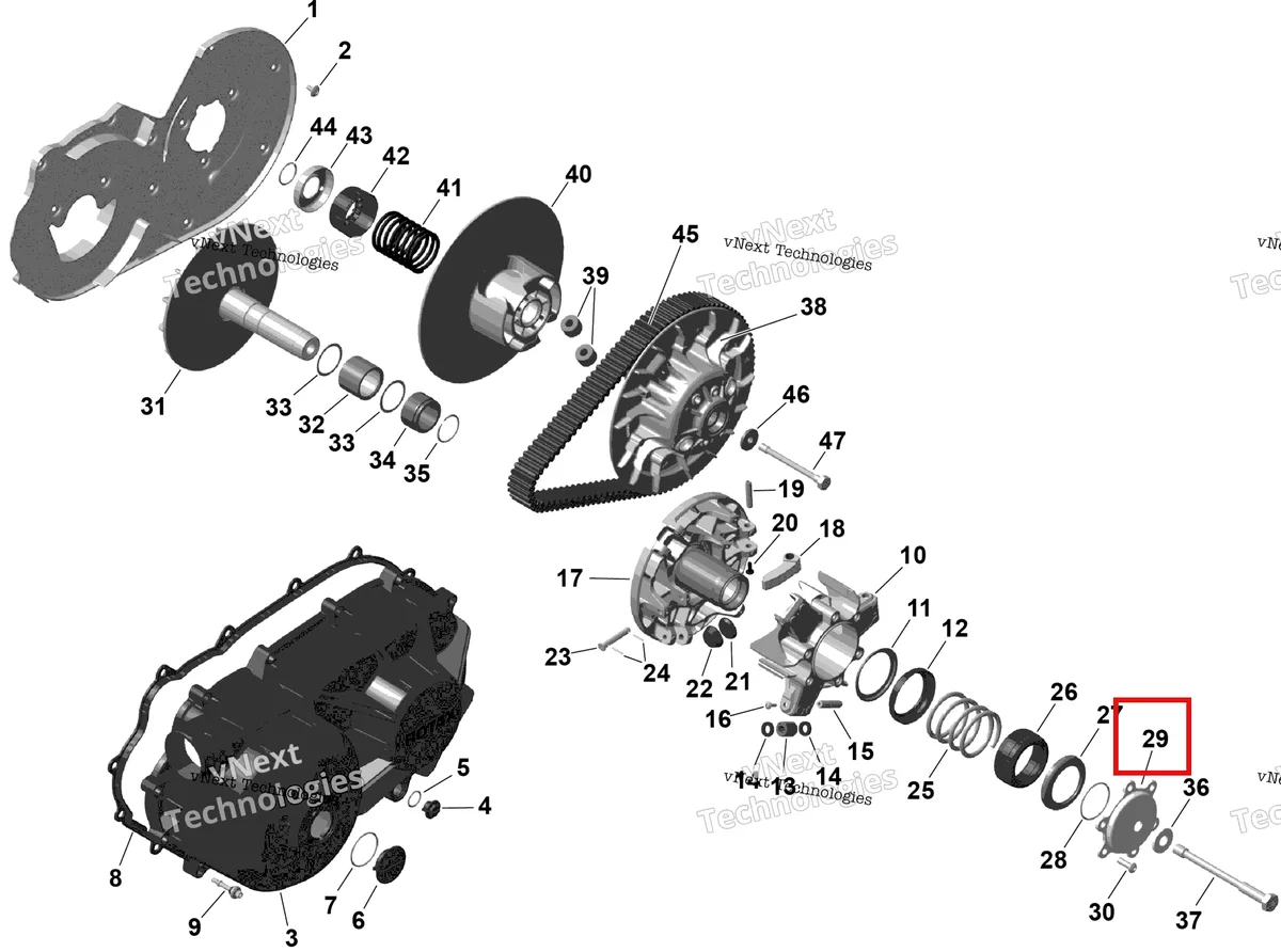 Деталь 420280275 (Governor Cup Torque фланец Can-Am Maverick Turbo RR XRC (2022) (420280275)) на схеме узла 2026 Can-Am OUTLANDER - 2X4 - STD - 500 - 1KTB - Legion Red Rotax - Cvt