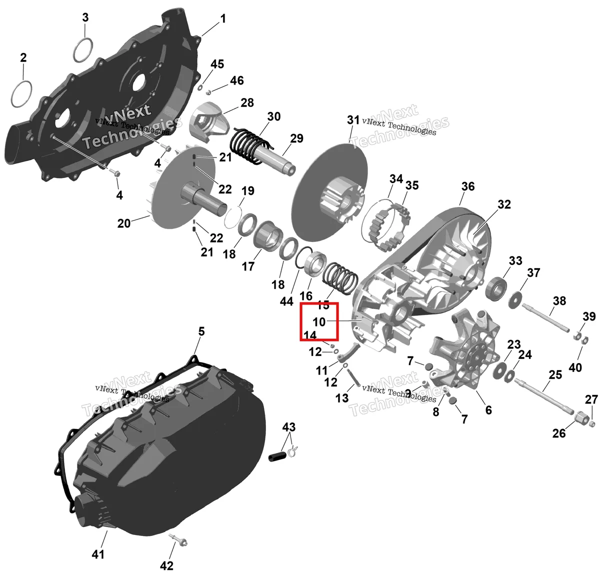 Деталь 420280467 на схеме узла 2026 Can-Am RENEGADE - 4X4 - XMR - 1000R EFI - 5UTA - Hyper Silver Rotax - Cvt