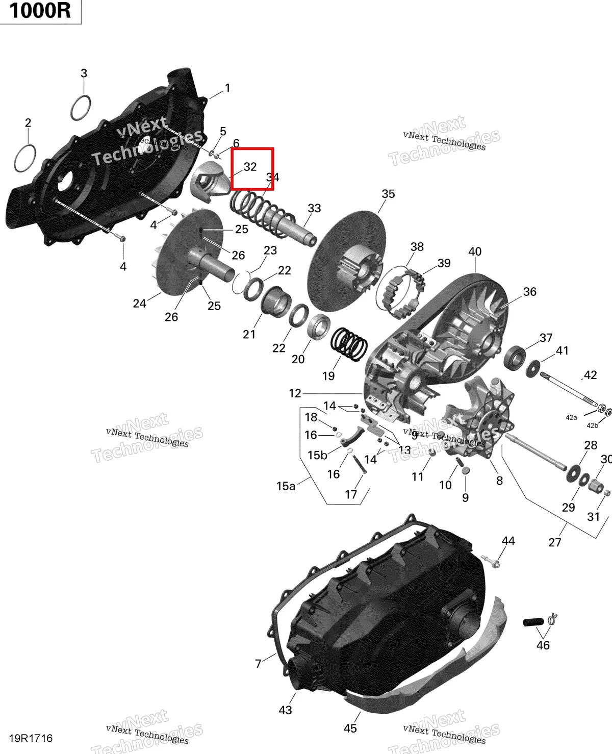 Деталь 420280474 на схеме узла 2020 Can-Am Commander 1000R EFI Transmission - 1000R
