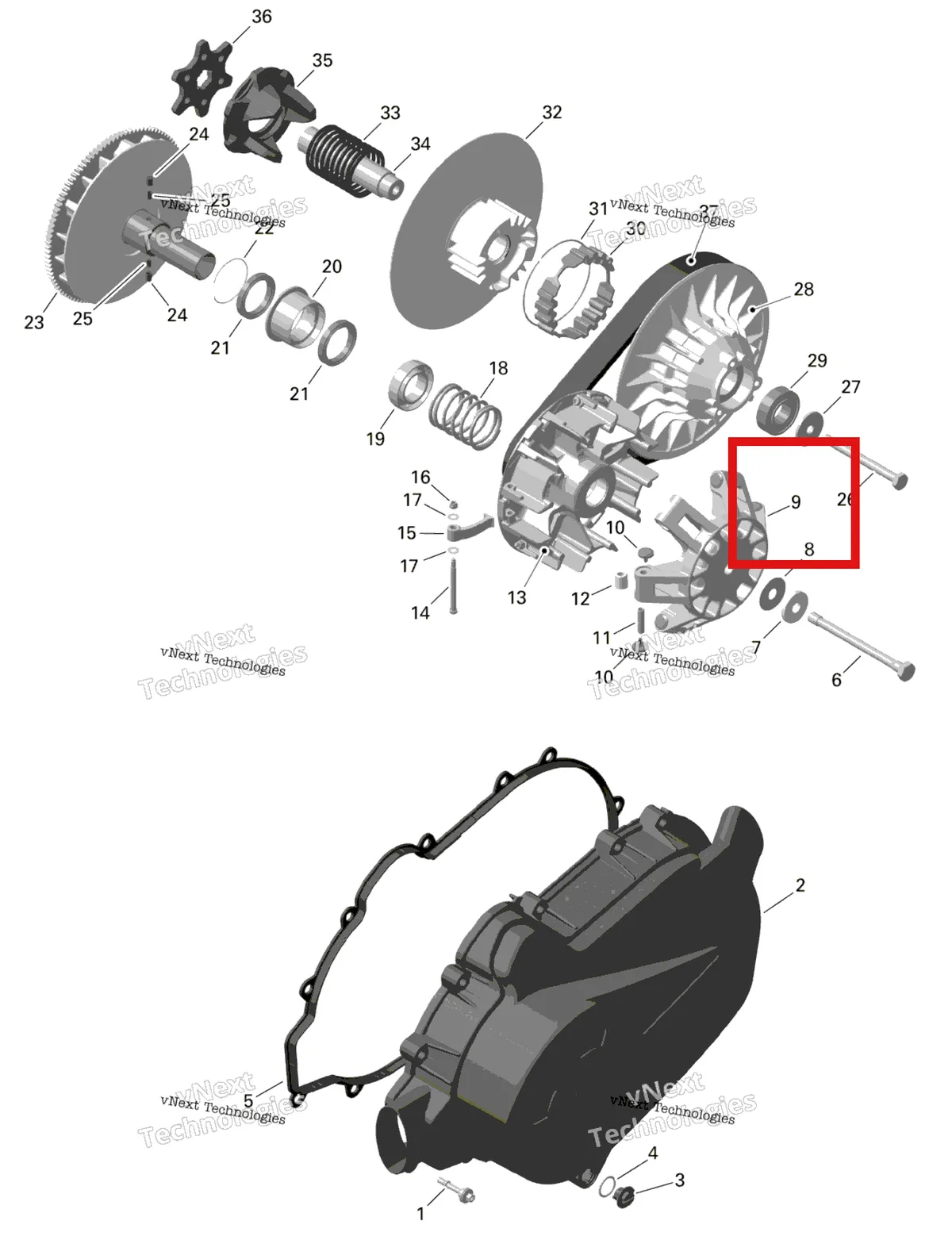Деталь 420280515 на схеме узла 2024 Can-Am Outlander MAX 450 EFI 6X6 - 4ZRA - DPS Package - Tundra Green Rotax - Cvt