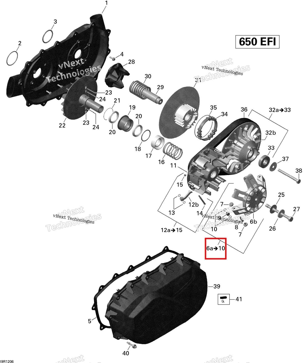 Деталь 420280519 на схеме узла 2012 Can-Am Outlander MAX 650EFI STD, XT & XT-P Transmission _2Vca Model