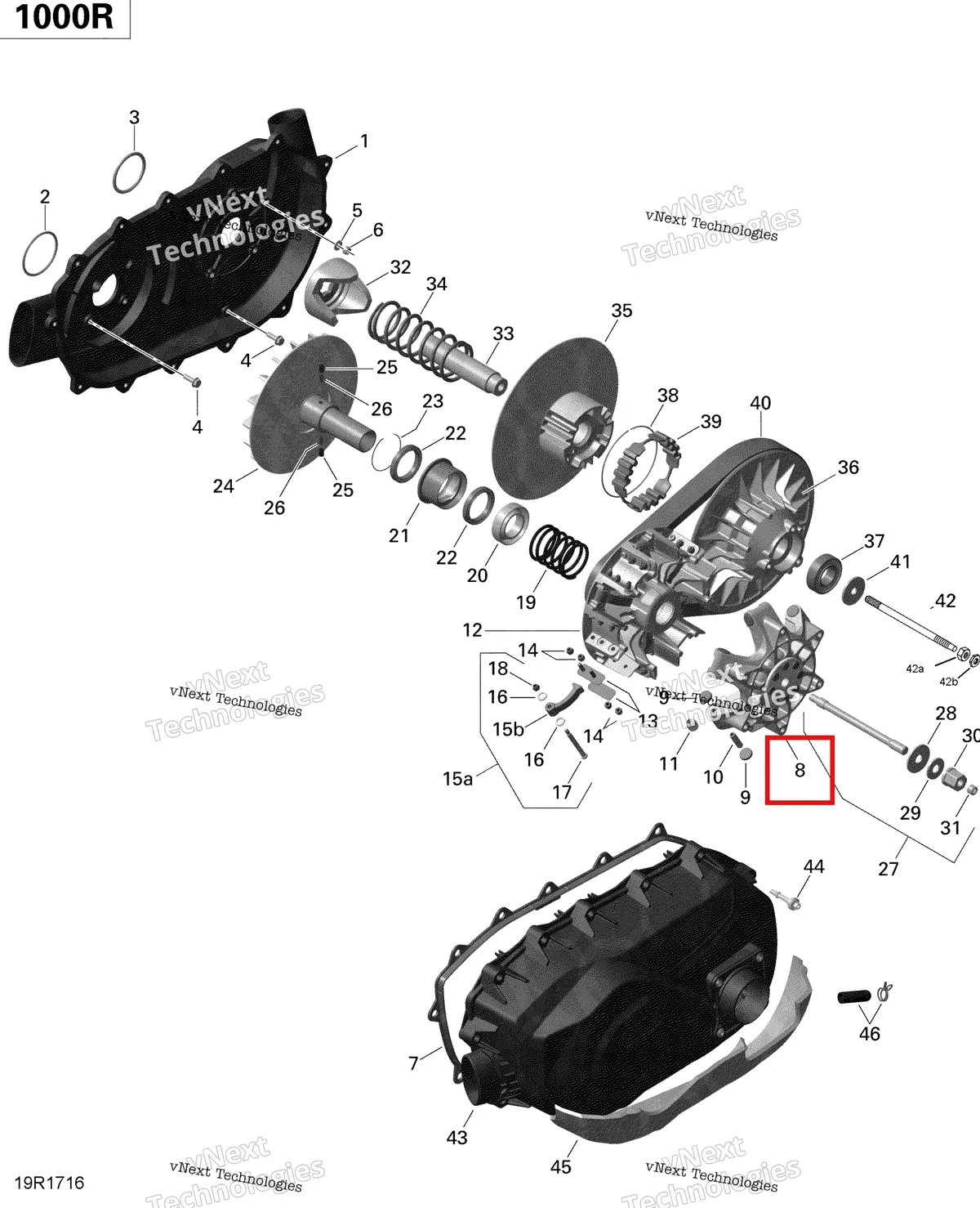 Деталь 420280523 на схеме узла 2020 Can-Am Commander 1000R EFI Transmission - 1000R