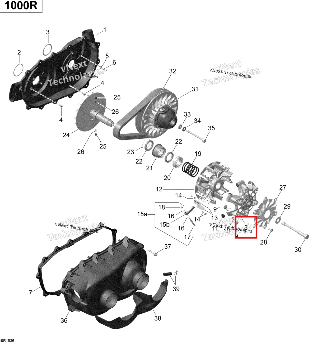 Деталь 420280589 на схеме узла 2015 Can-Am MAVERICK 1000 XDS-DPS Transmission Turbo