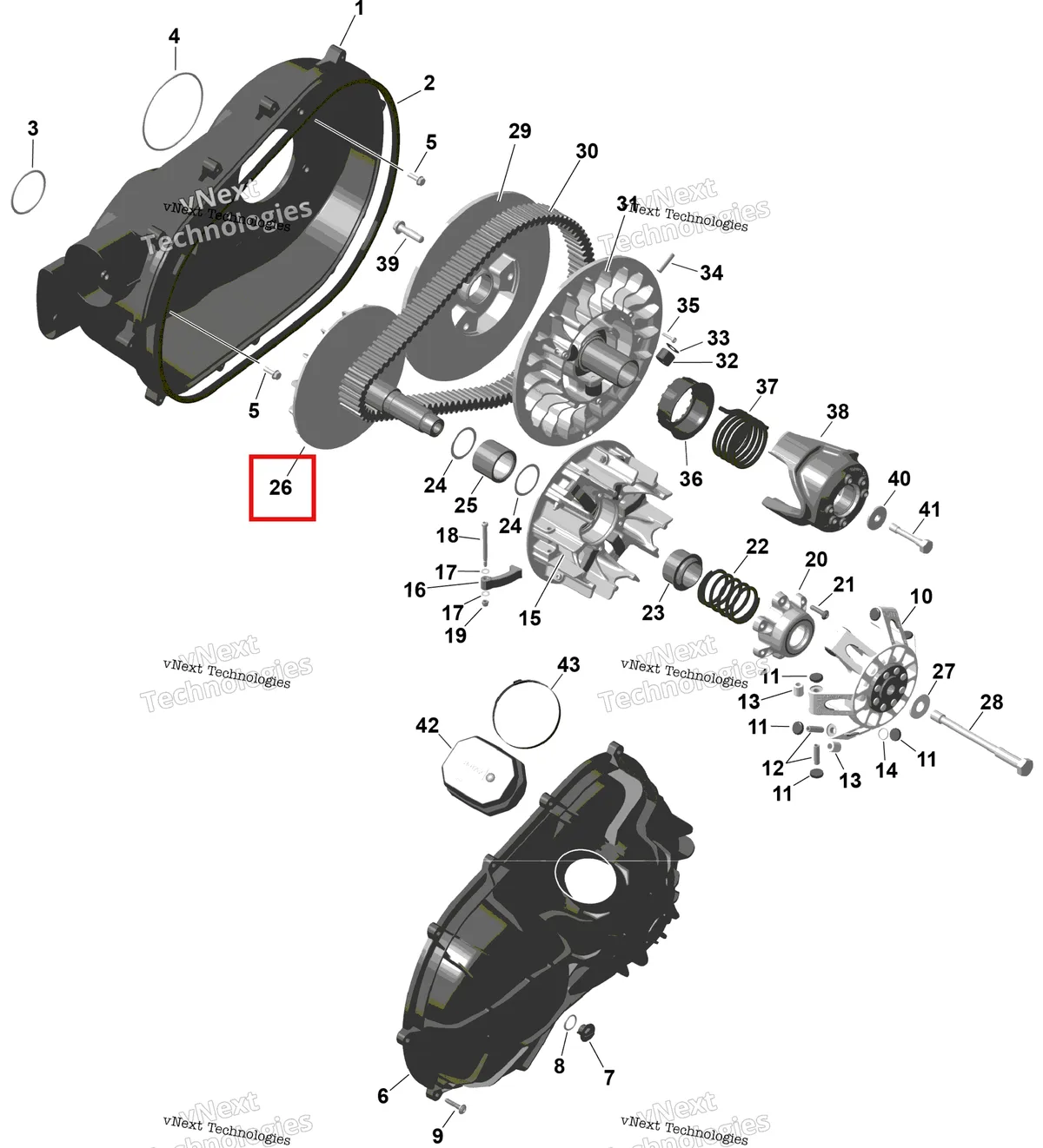 Деталь 420280596 на схеме узла 2026 Can-Am Defender - HD9 - BASE - 6WTA - Compass Green - 62