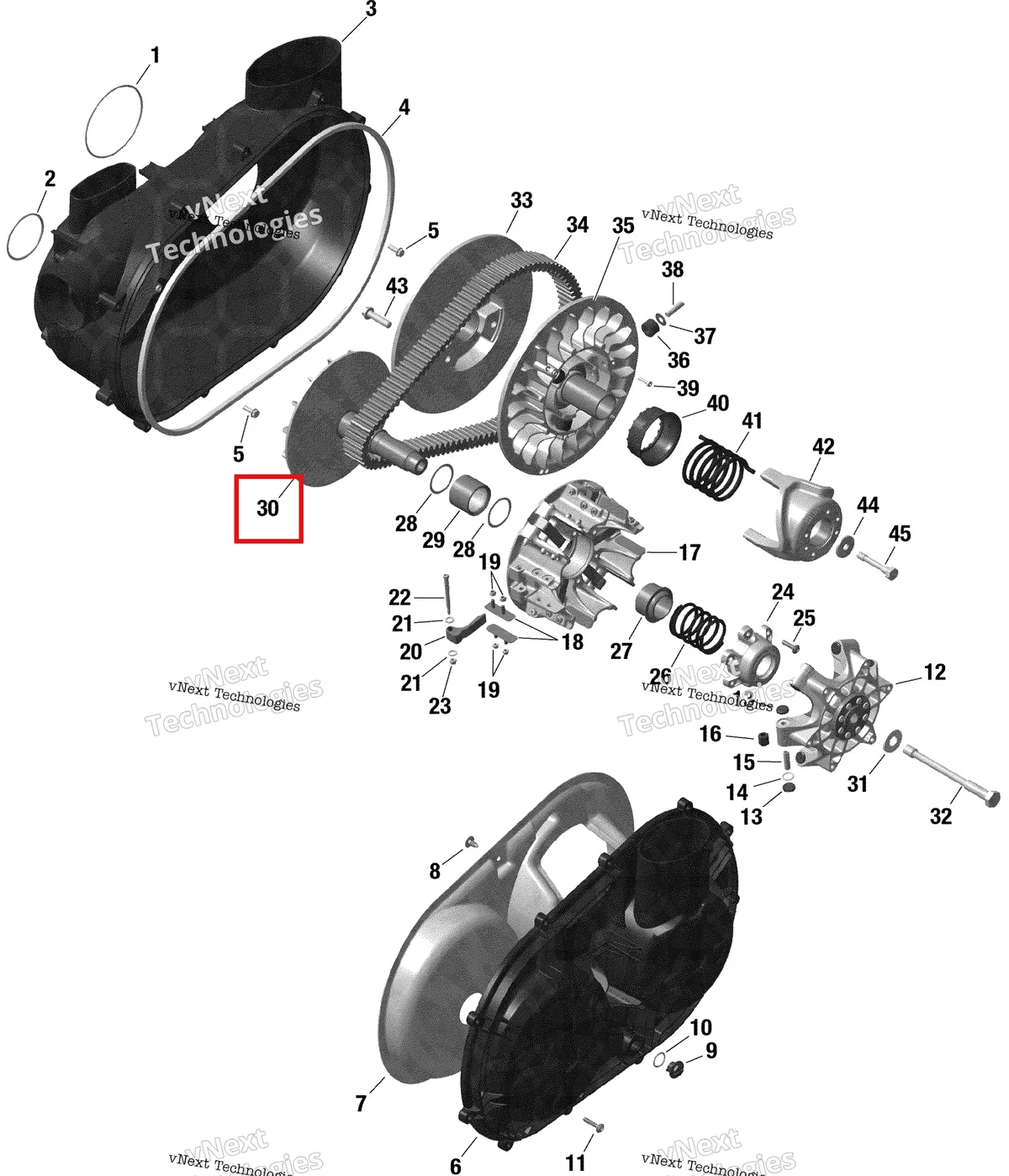 Деталь 420280598 на схеме узла 2021 Can-Am Maverick Turbo RR - XRS - CE Rotax - Transmission
