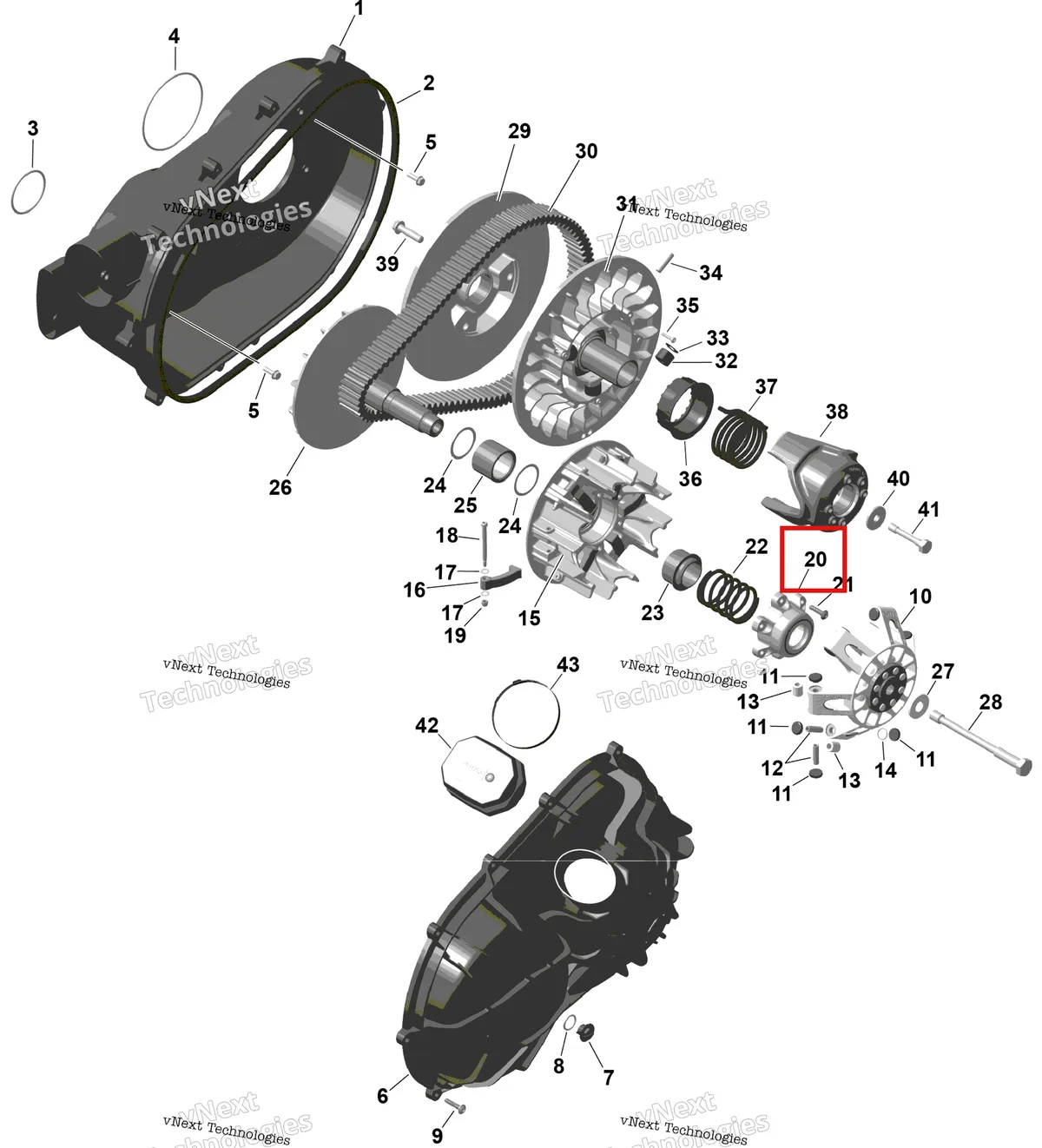 Деталь 420280615 на схеме узла 2026 Can-Am Defender - HD9 - BASE - 6WTA - Compass Green - 62