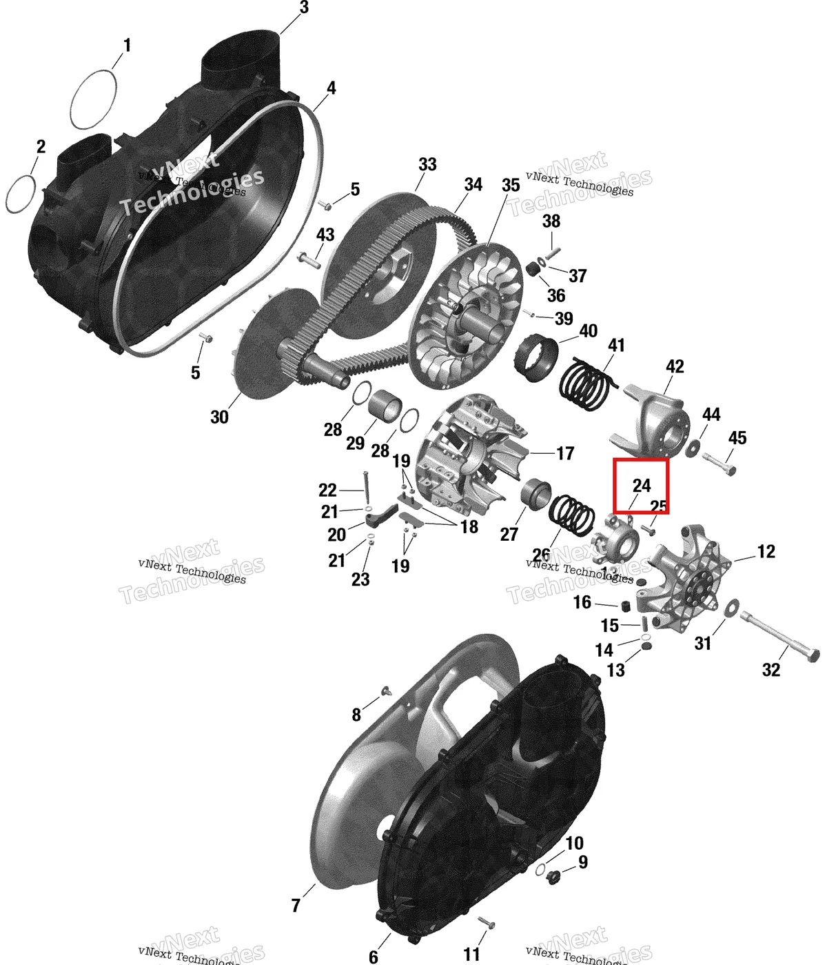 Деталь 420280618 на схеме узла 2021 Can-Am Maverick Turbo RR - XRS - CE Rotax - Transmission