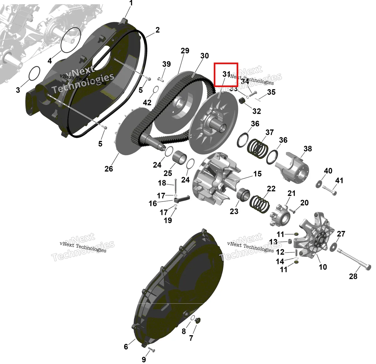 Деталь 420280627 на схеме узла 2026 Can-Am Maverick Trail - 1000 EFI - DPS - 7FTB - Timeless Black Metallic - 50