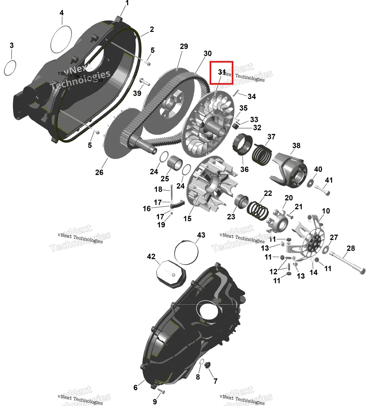 Деталь 420280628 на схеме узла 2026 Can-Am Defender - HD9 - BASE - 6WTA - Compass Green - 62