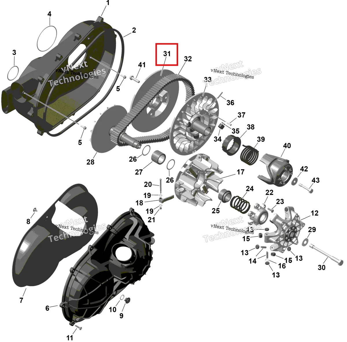 Деталь 420280636 на схеме узла 2026 Can-Am Commander - 1000R EFI - DPS - 6PTB - Compass Green - 60