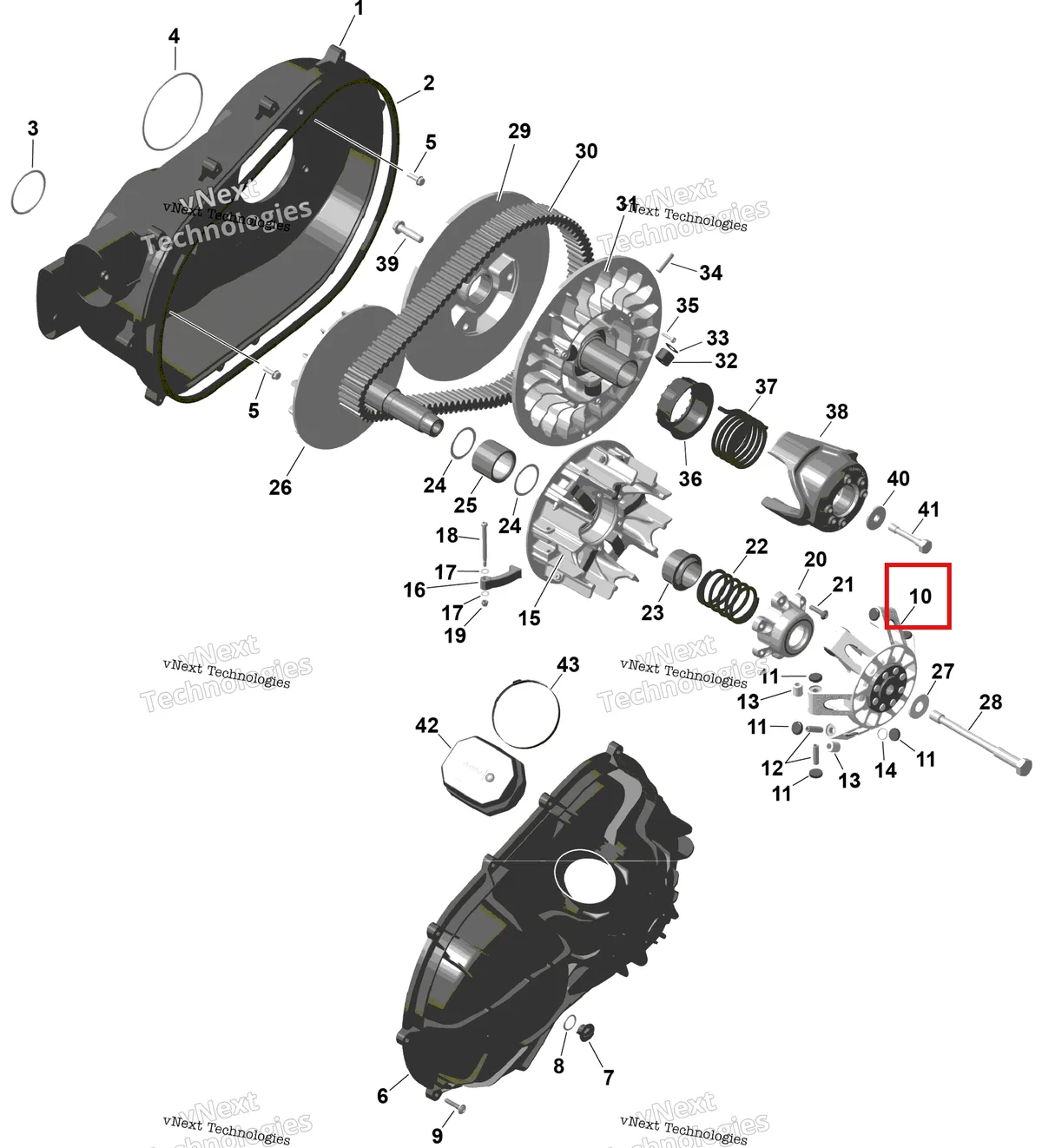 Деталь 420280746 на схеме узла 2026 Can-Am Defender - HD9 - BASE - 6WTA - Compass Green - 62