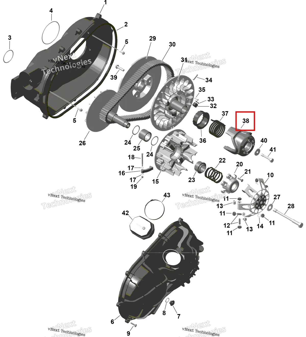 Деталь 420280758 на схеме узла 2026 Can-Am Defender - HD9 - BASE - 6WTA - Compass Green - 62
