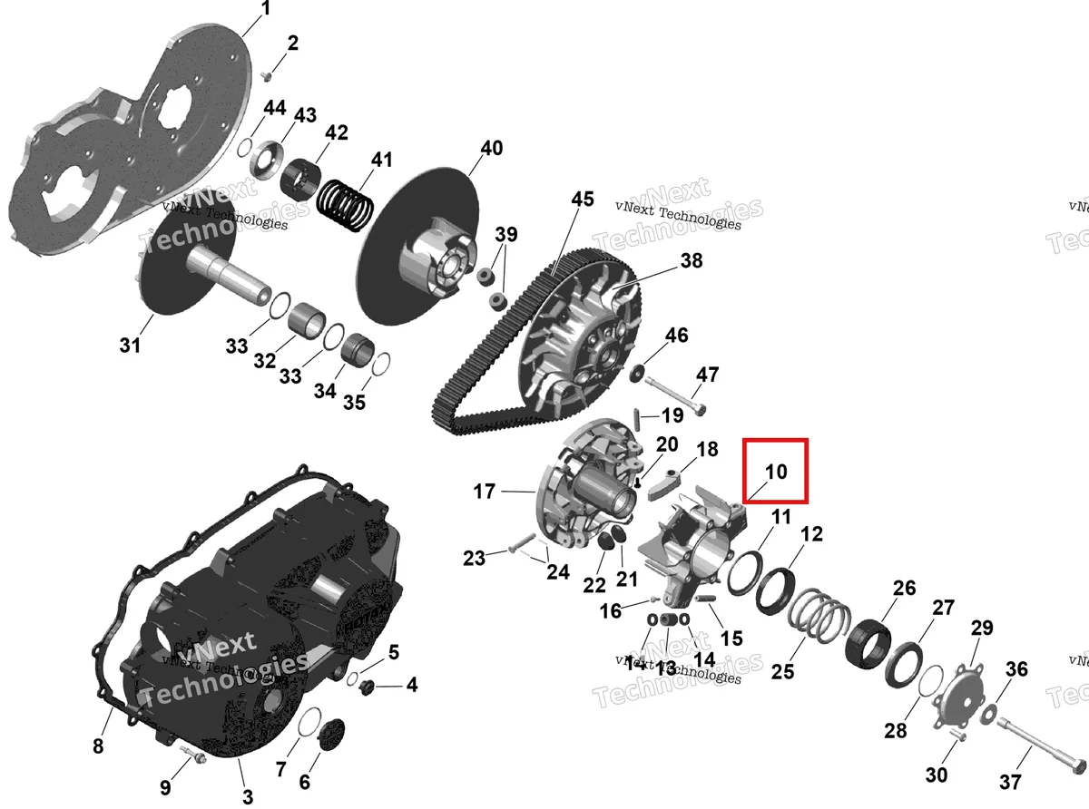 Деталь 420280761 (Governor Cup в сборе включает no 15 21 Can-Am Maverick MAX Turbo RR XRS Smart Shock (2024) (420280761)) на схеме узла 2026 Can-Am OUTLANDER - 2X4 - STD - 500 - 1KTB - Legion Red Rotax - Cvt