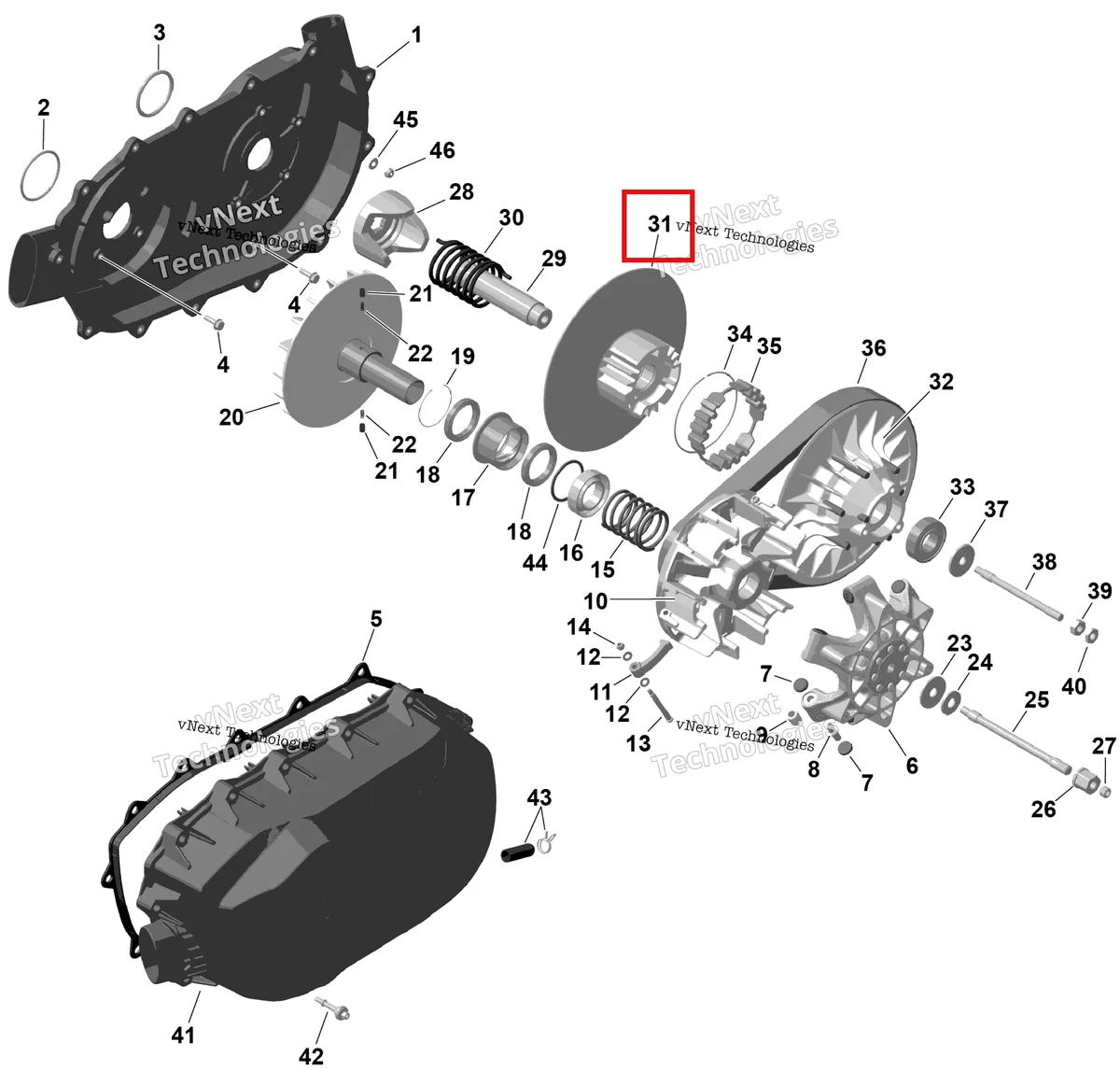 Деталь 420280786 на схеме узла 2026 Can-Am RENEGADE - 4X4 - XMR - 1000R EFI - 5UTA - Hyper Silver Rotax - Cvt