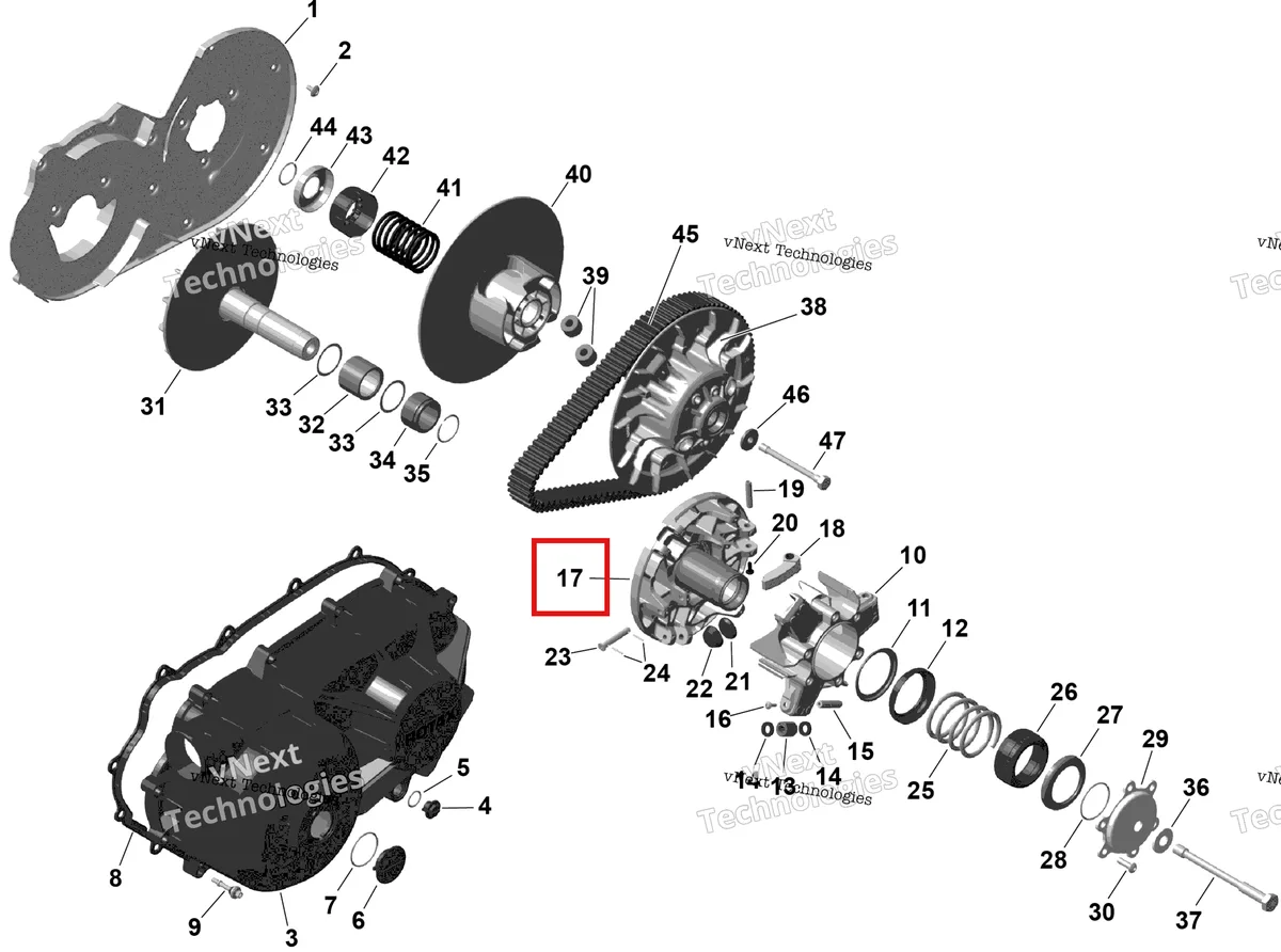 Деталь 420280816 (Наружный половина в сборе Can-Am Maverick MAX Turbo RR XRS Smart Shock (2024) (420280816)) на схеме узла 2026 Can-Am OUTLANDER - 2X4 - STD - 500 - 1KTB - Legion Red Rotax - Cvt