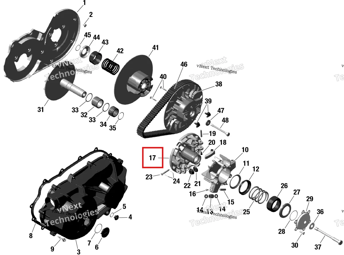 Деталь 420280829 на схеме узла 2023 Can-Am Commander 700 EFI - DPS Rotax - Cvt