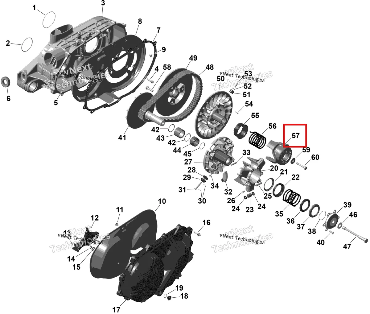 Деталь 420280842 на схеме узла 2026 Can-Am Defender - HD11 - LTD CAB - 8JTA - Dark Wildland Camo - 65