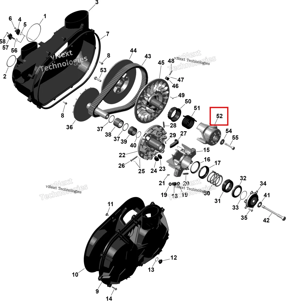 Деталь 420280846 на схеме узла 2026 Can-Am Maverick Max - TURBO - DS - 7WTB - Dusty Navy Satin - 64