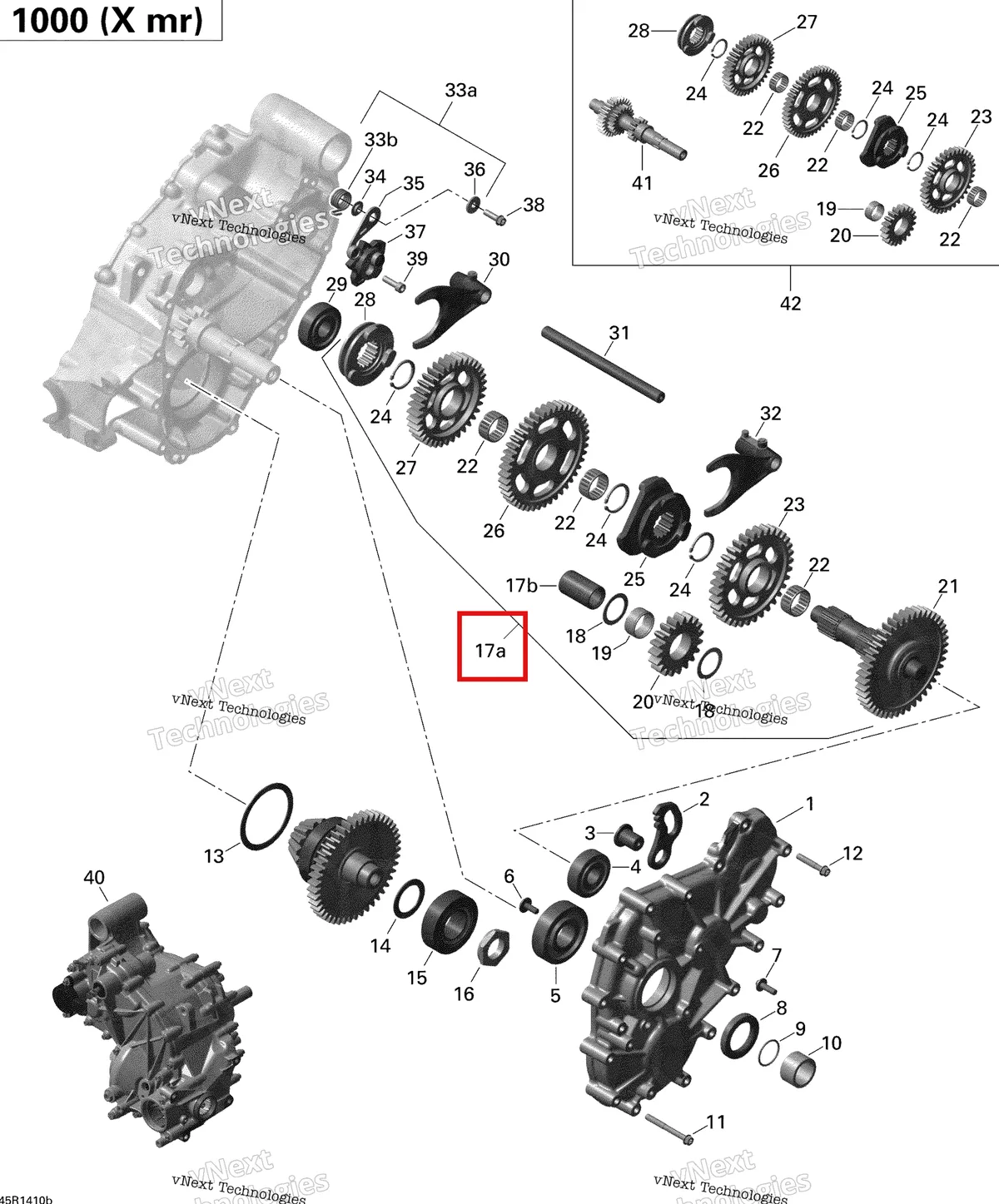 Деталь 420281152 на схеме узла 2014 Can-Am OUTLANDER 1000EFI XMR Gear Box 2