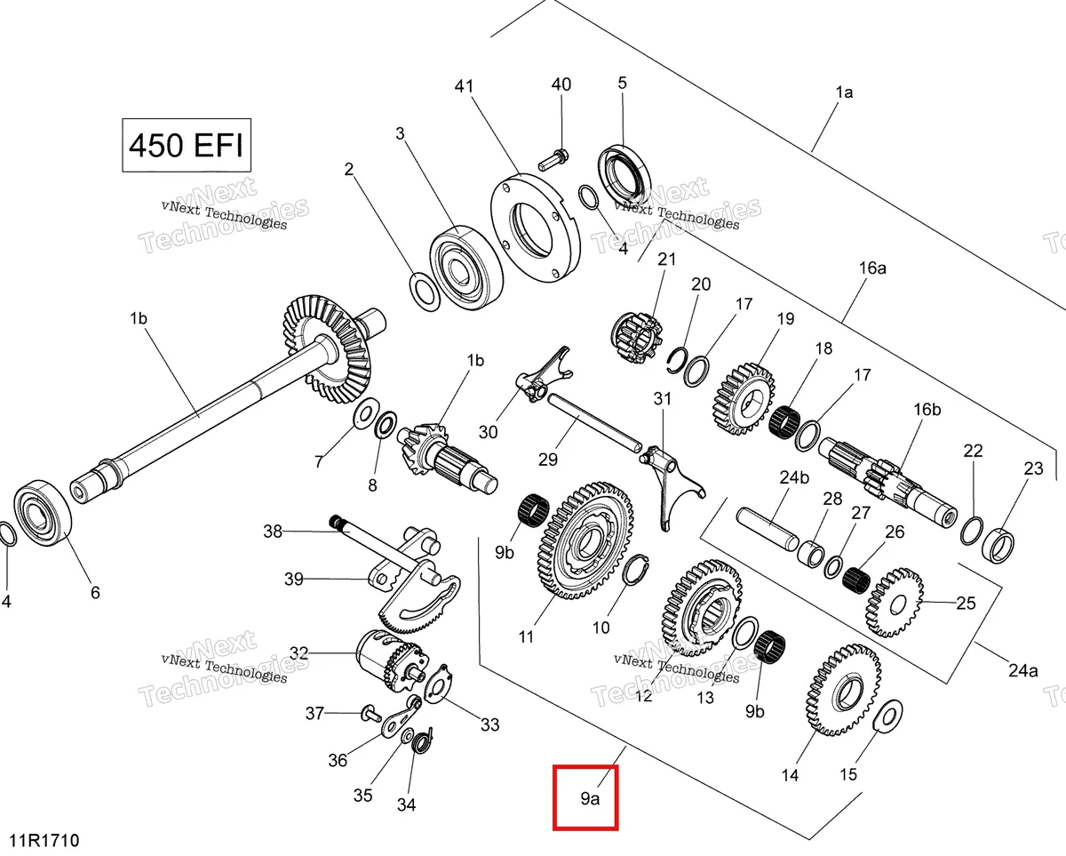 Деталь 420281285 на схеме узла 2018 Can-Am OUTLANDER - 4X4 - DPS - 450 EFI - 2WJA - Orange Crush Rotax - Gearbox