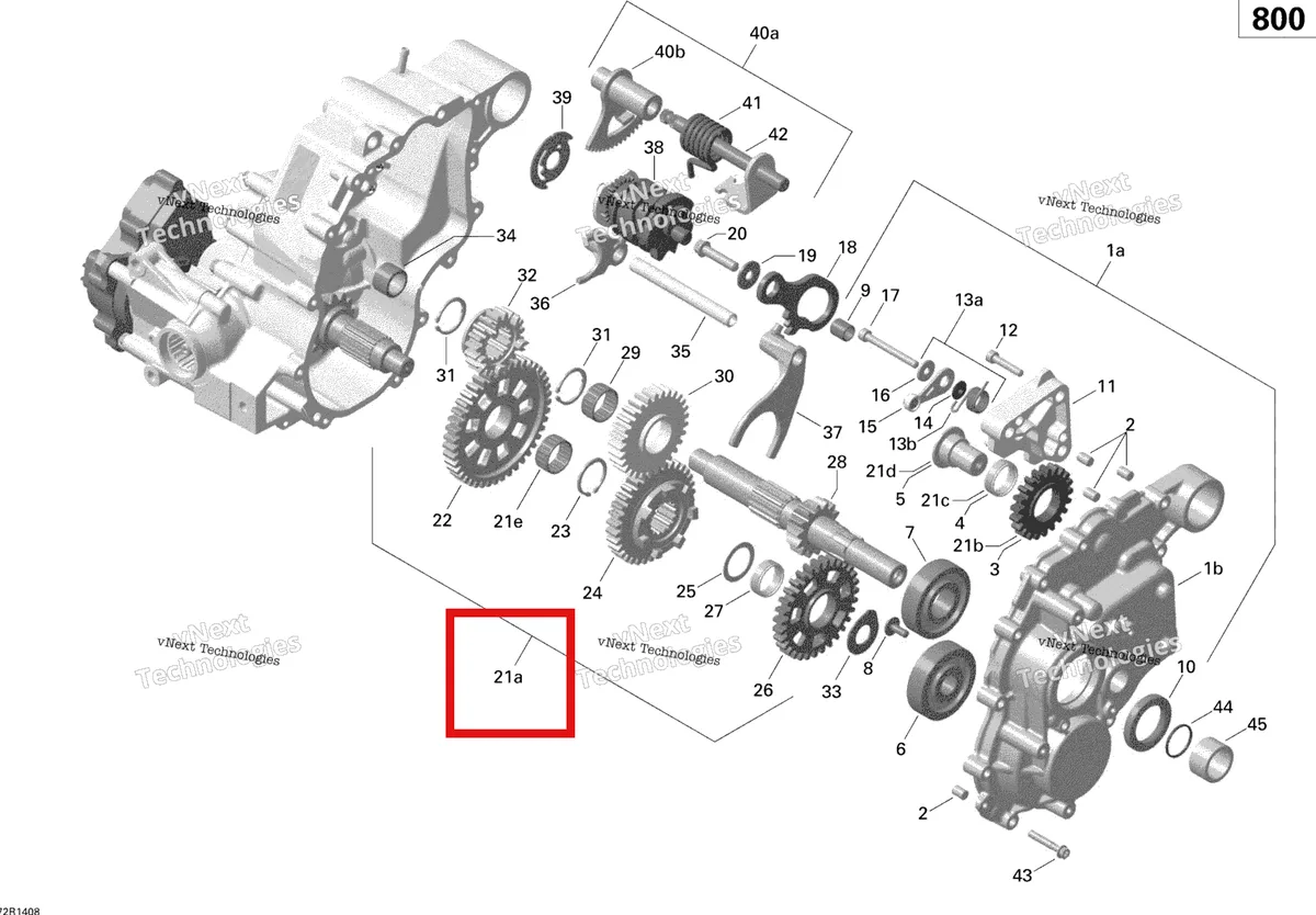 Деталь 420281288 на схеме узла 2014 Can-Am OUTLANDER MAX 800R EFI, DPS, XT & XT-P Gear Box And Components