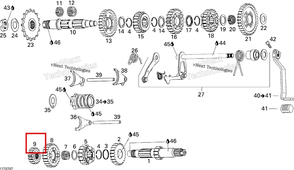 Деталь 420281412 на схеме узла 2007 Can-Am DS 650 X Gear Shift