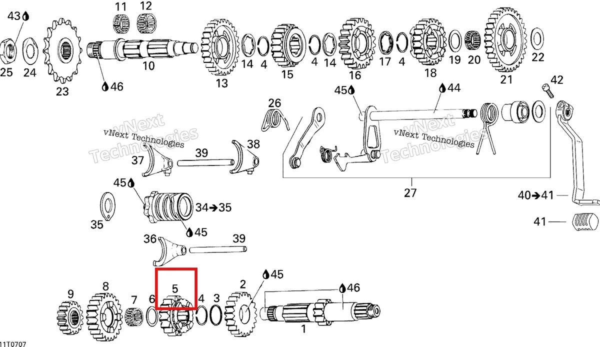 Деталь 420281414 на схеме узла 2007 Can-Am DS 650 X Gear Shift