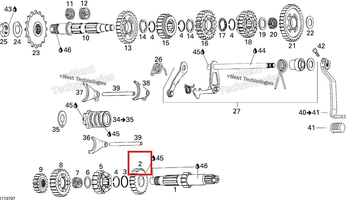 Деталь 420281416 на схеме узла 2007 Can-Am DS 650 X Gear Shift