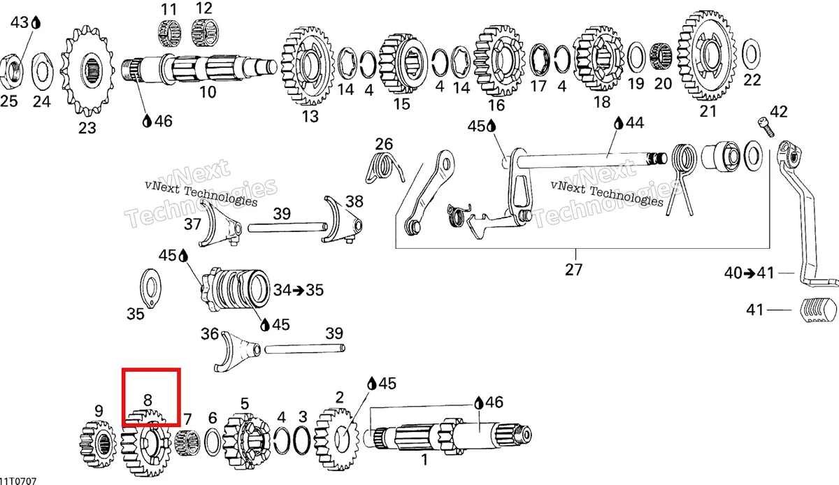 Деталь 420281418 на схеме узла 2007 Can-Am DS 650 X Gear Shift