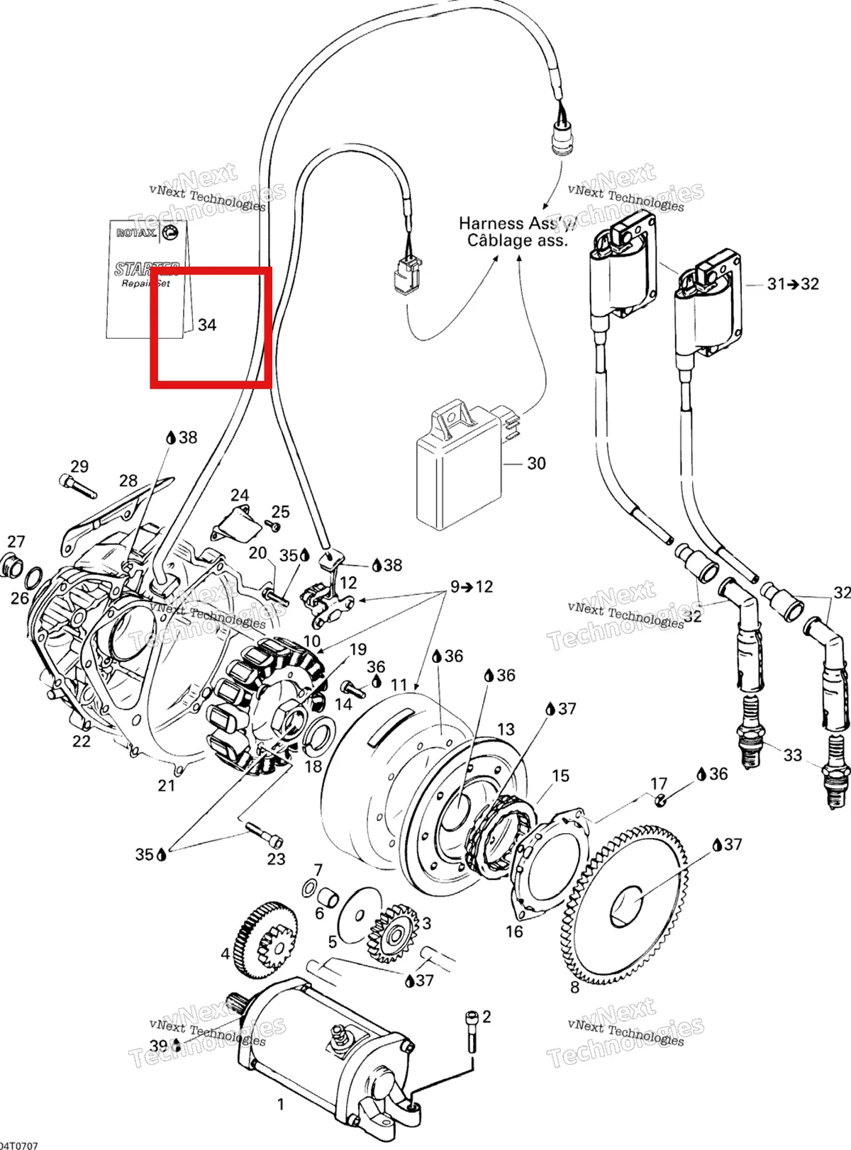 Деталь 420294354 на схеме узла 2007 Can-Am DS 650 X Ignition And Magneto