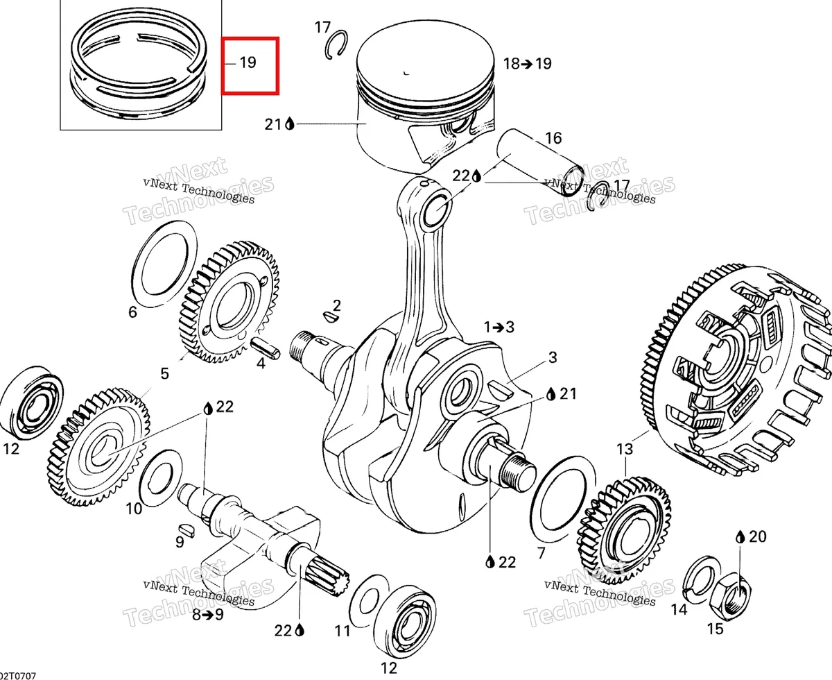 Деталь 420295184 на схеме узла 2007 Can-Am DS 650 X Crankshaft And Pistons