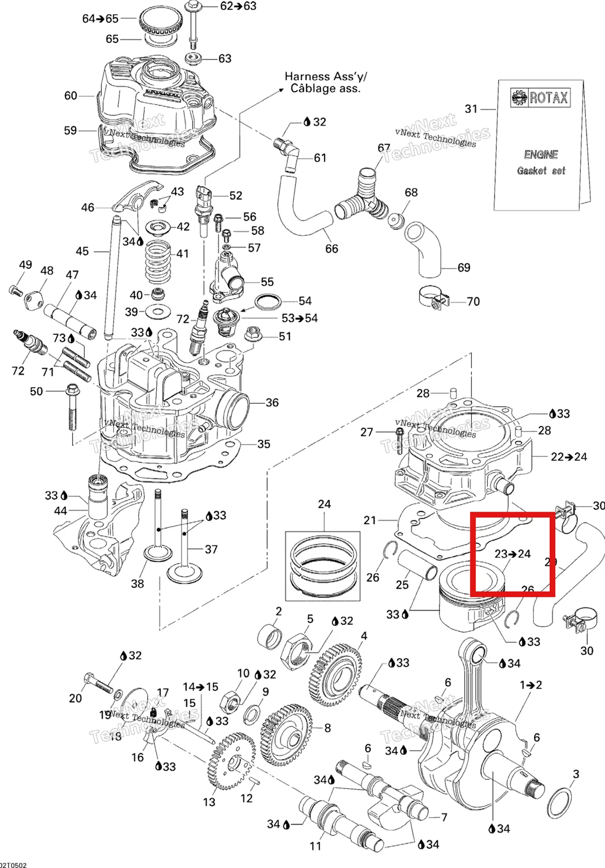 Деталь 420296110 на схеме узла 2005 Can-Am Traxter 5 Speed Crankshaft, Piston And Cylinder