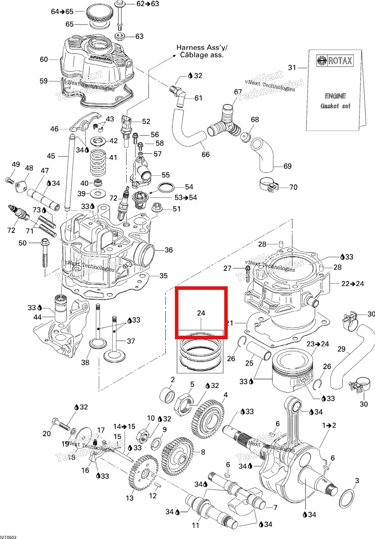 Деталь 420296114 на схеме узла 2005 Can-Am Traxter 5 Speed Crankshaft, Piston And Cylinder