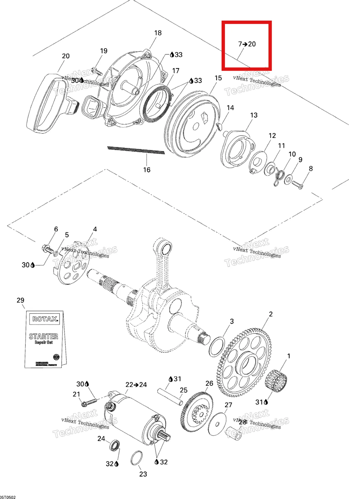 Деталь 420296150 на схеме узла 2005 Can-Am Traxter 5 Speed Rewind Starter And Electrical Starter