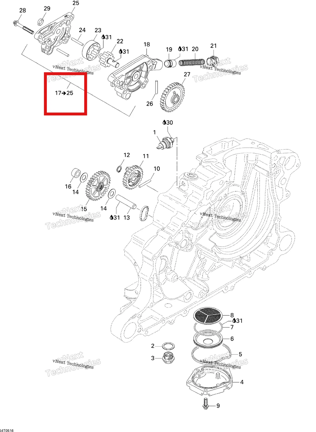 Деталь 420296505 на схеме узла Engine Lubrication