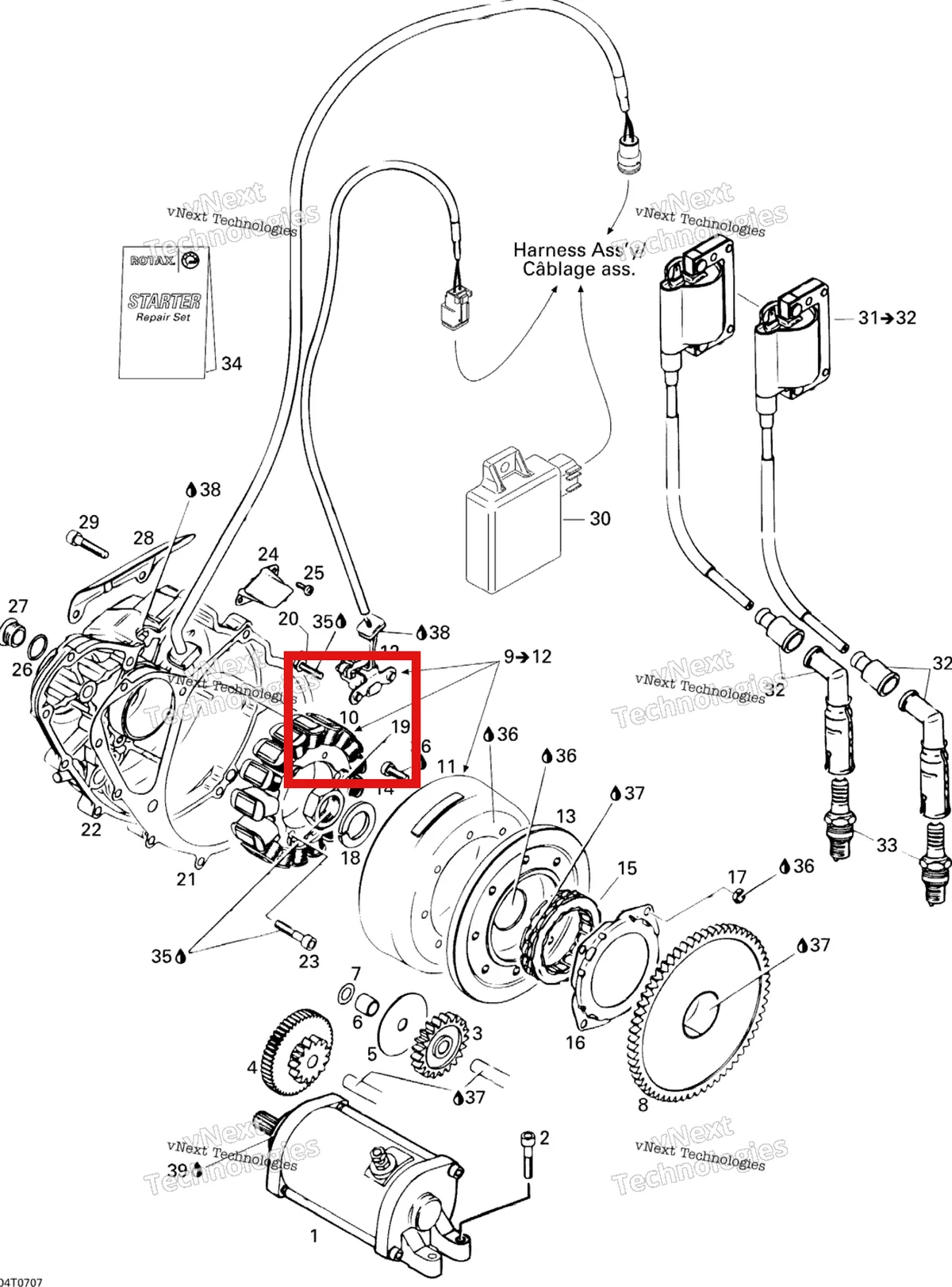 Деталь 420296520 на схеме узла 2007 Can-Am DS 650 X Ignition And Magneto