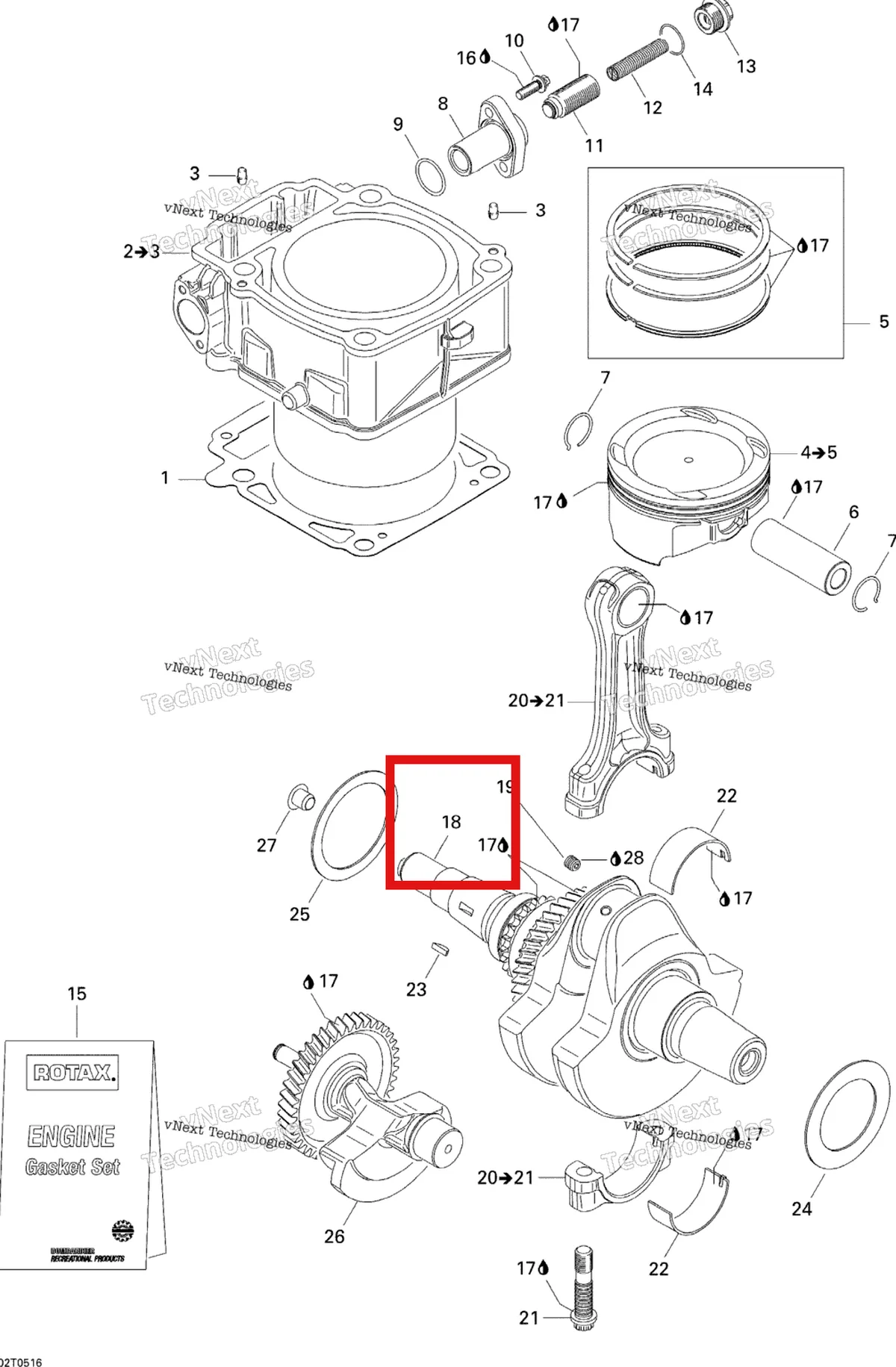 Деталь 420296644 на схеме узла Crankshaft, Piston And Cylinder