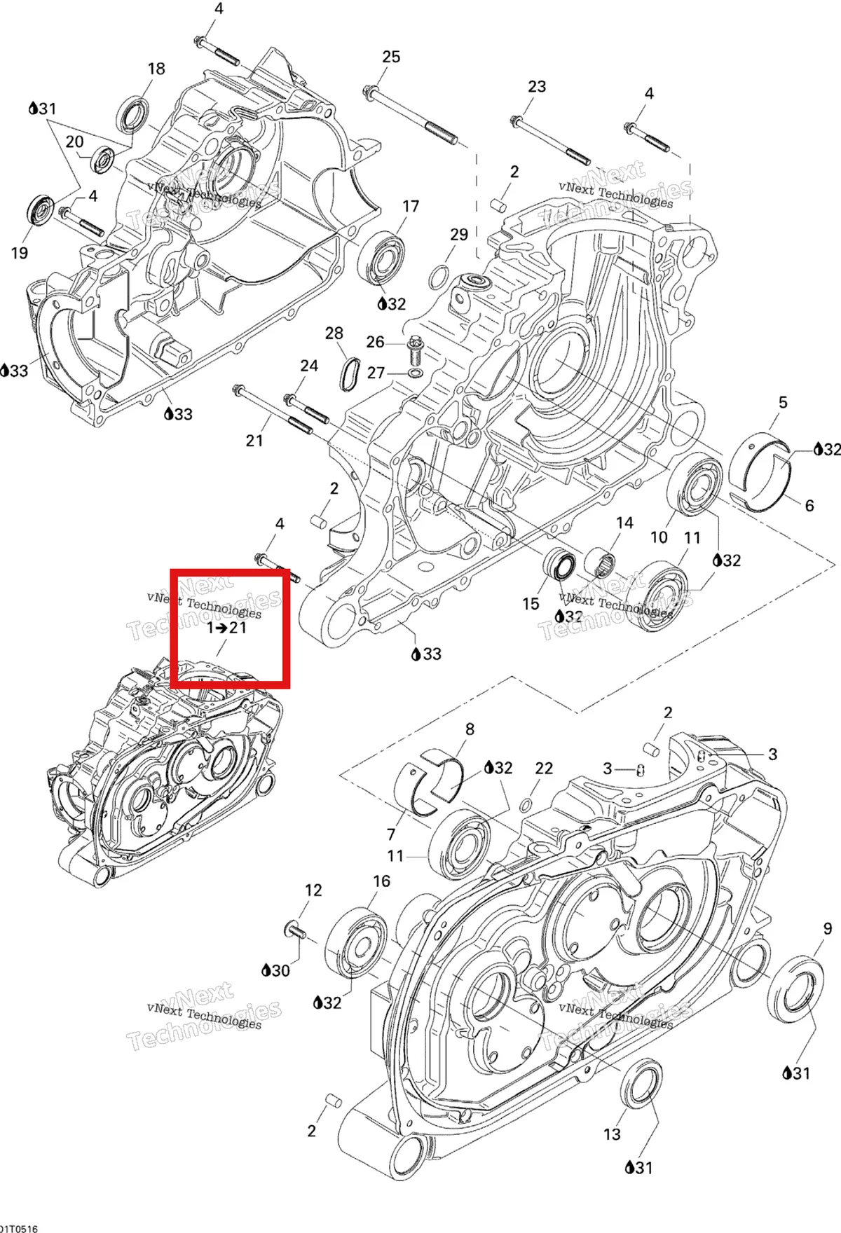 Деталь 420296652 на схеме узла Crankcase