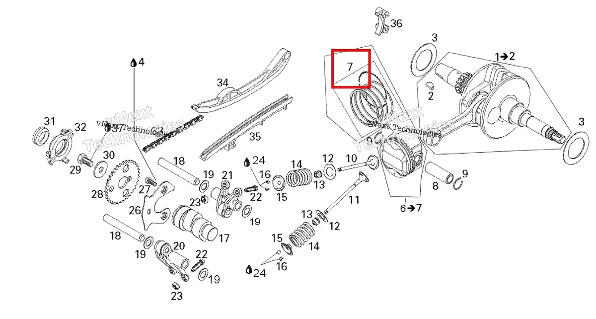 Деталь 420296704 на схеме узла 2007 Can-Am Rally 175 Crankshaft And Pistons