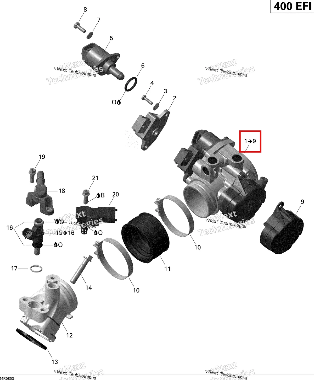 Деталь 420296873 на схеме узла 2008 Can-Am Outlander 400 EFI STD Intake Manifold And Throttle Body
