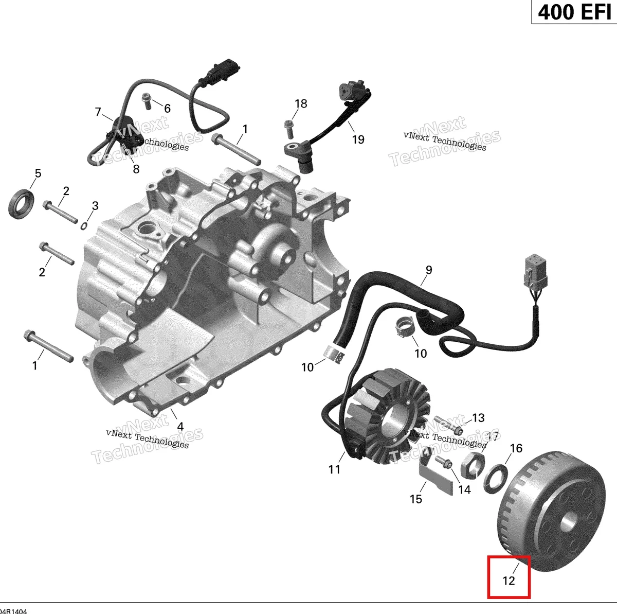 Деталь 420296903 на схеме узла 2014 Can-Am OUTLANDER 400 EFI, STD, XT Magneto