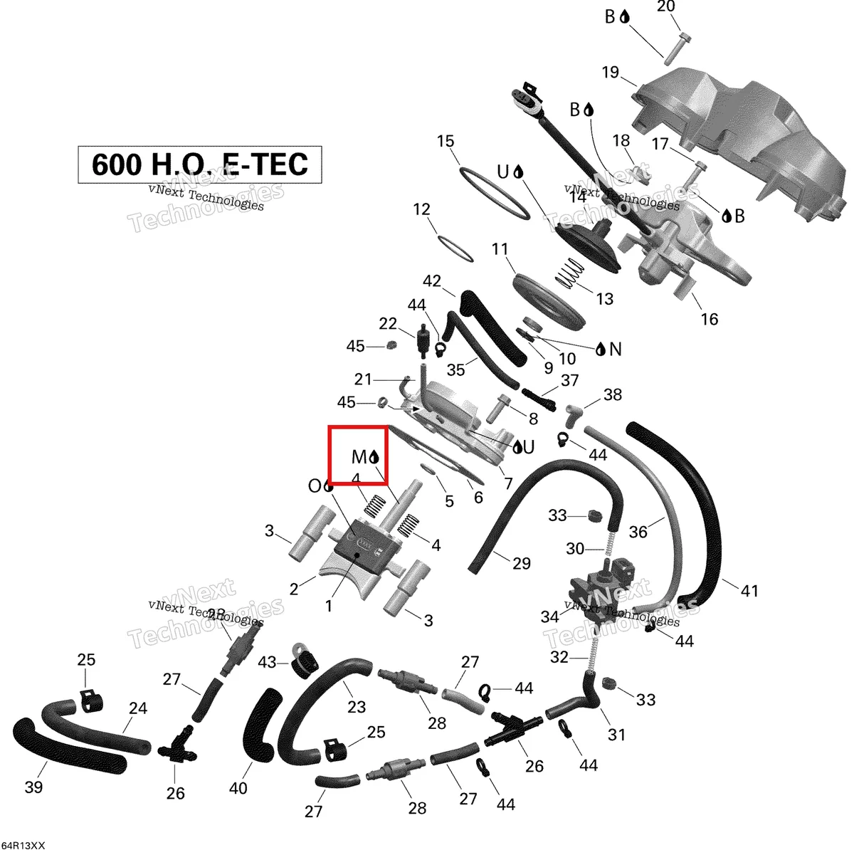 Деталь 420297433 (Деталь Slide Paste) на схеме узла 2013 Ski-Doo EXPEDITION LE 600HOE, REV XU 3D Rave