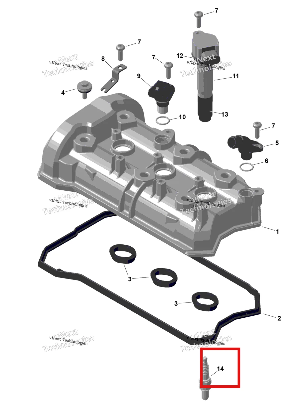 Схема применяемости: Свеча зажигания NGK CR8 EB Sea-Doo Spark 60 (2023) (420297925)