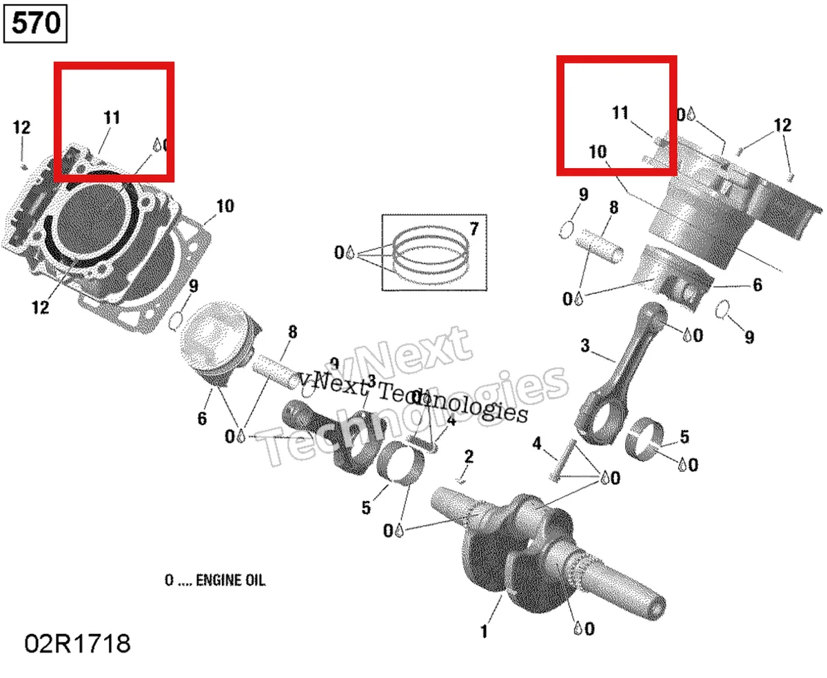 Деталь 420413091 на схеме узла Rotax - Crankshaft And Pistons - 570 Efi