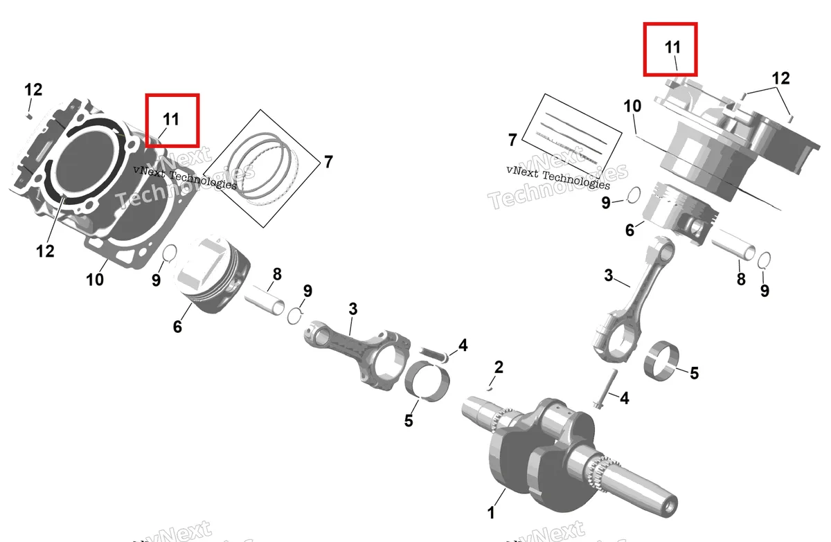 Деталь 420413211 на схеме узла 2026 Can-Am RENEGADE - 4X4 - XMR - 650 EFI - 5TTA - Catalyst Gray Rotax - Crankshaft, Pistons And Cylinder