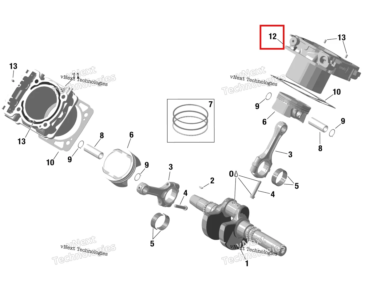 Деталь 420413265 на схеме узла Rotax - Crankshaft, Pistons And Cylinder